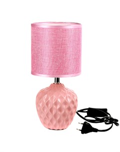 Лампа настольная 20х30 см E14 40Вт нежно розовый керамика текстиль Домовой