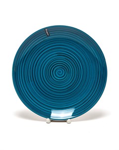 Тарелка обеденная Аэрография синяя 27см керамика Elrington