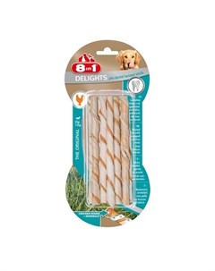 8 in1 Delights Pro Dental Twisted Sticks Палочки плетеные для собак 10шт 55 гр 8in1