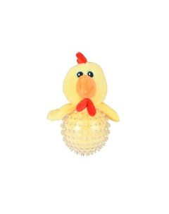 Игрушка для собак Цыпленок размер 15 18 3см плюш резина желтый Flamingo