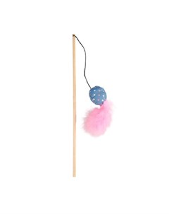 Игрушка для кошек Удочка Винни шар с пером текстиль 40см Flamingo