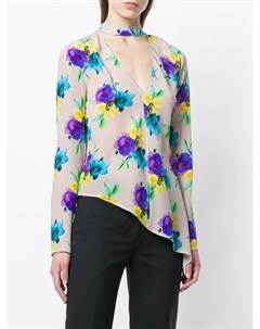 Msgm асимметричная блузка с цветочным принтом нейтральные цвета Msgm