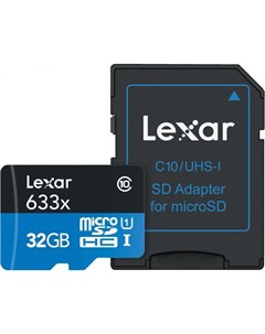 Карта памяти microSD 32GB Сlass 10 Адаптер LSDMI32GBBEU633A Lexar
