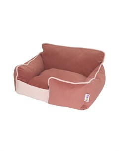 Лежак для животных Colour 60х50см с высокой спинкой и низким входом розовый Foxie