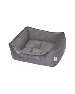 Лежак для животных Leather 70х60х23см дымчато серый Foxie