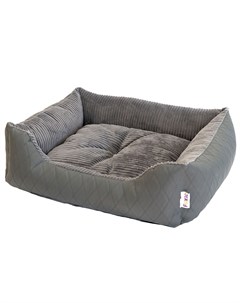 Лежак для животных Leather 60х50х18см серый Foxie
