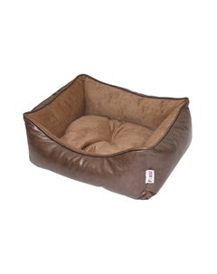 Лежак для животных Leather 70х60х23см кофейно коричневый Foxie