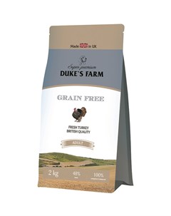 Корм для собак беззерновой индейка сух 2кг Duke's farm
