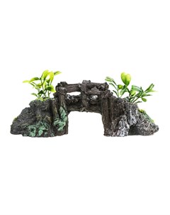 Арка из камней с растениями 16 8 7см Aquafantasy