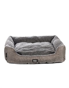 Лежак прямоугольный для кошек и собак 75x65x20 см размер L серый Rurri
