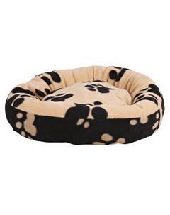 Лежак Sammy для кошек и собак мелких пород 50х44 см черно бежевый с рисунком кошачьи лапки Trixie