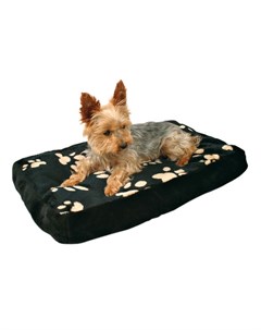Лежак Winny для кошек и собак мелких пород 60х40 см флис черный с рисунком лапки Trixie
