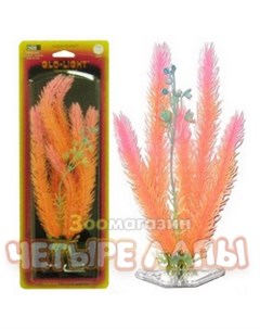 Растение для аквариума Клуб Мосс светящееся оранжево розовое 27 см Penn plax