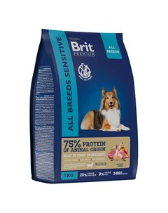 Premium Dog Sensitive Корм для взрослых собак всех пород с чувствительным пищеварением с ягненком и  Brit*