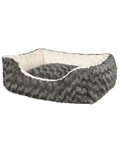 Лежак для животных Kaline прямоугольный плюш серый кремовый 50х40х18 см Trixie