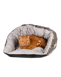 Лежак для кошек и собак мелких пород 45х46х26 см серый Rurri