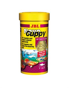 NovoGuppy Основной корм для живородящих аквариумных рыб хлопья 250мл 45г Jbl