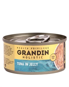 Консервированный корм для взрослых кошек филе тунца в желе 80 г Grandin
