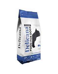 Корм для собак средних пород лосось с рисом 2 кг Delicana