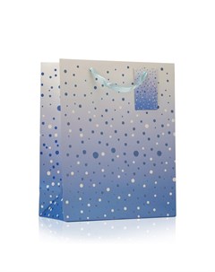 Пакет подарочный Бело голубой с точками 26 32 12см Урра