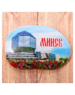 Магнит в форме большой гальки Минск национальная библиотека Nnb