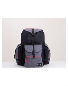 Рюкзак туристический 75 л отдел на шнурке 3 наружных кармана цвет чёрный серый Taif