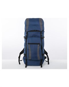 Рюкзак туристический 80 л отдел на шнурке наружный карман 2 боковых сетки цвет синий серый Taif