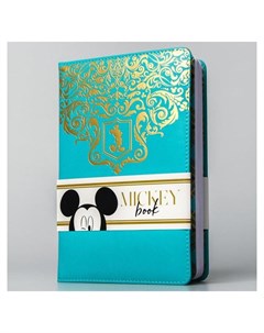 Ежедневник из искусственной кожи А5 с золотым тиснением 64 листа Микки Маус Цвет голубой Disney