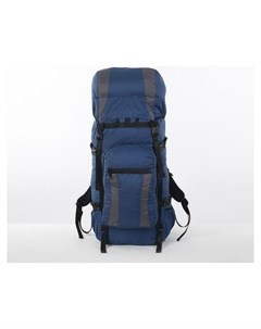 Рюкзак туристический 90 л отдел на шнурке наружный карман 2 боковых сетки цвет синий серый Taif