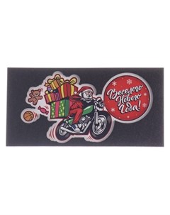 Конверт деревянный резной Веселого нового года мотоцикл Стильная открытка