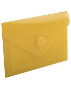 Папка конверт с кнопкой малого формата 74х105 мм А7 для дисконтных банковских карт визиток прозр жел Brauberg