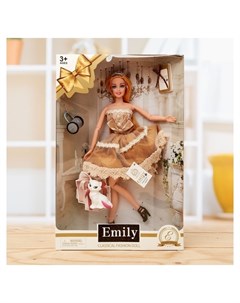 Кукла модель Эмели в платье с аксессуарами Кнр игрушки