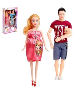 Кукла беременная в платье с младенцем и Кеном Кнр игрушки