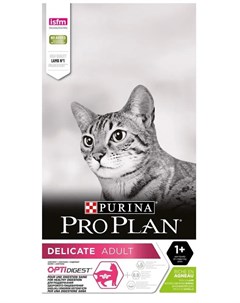 Сухой корм для взрослых кошек с чувствительным пищеварением и привередливых ягненок 10кг Purina pro plan