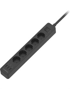 Сетевой фильтр UCH 510 Black с USB зарядкой Harper