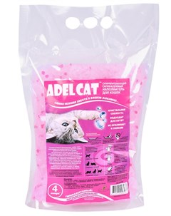 Наполнитель с розовыми гранулами силикагель 4кг 4 л Adel cat