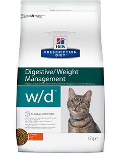 Сухой корм Prescription Diet w d Feline Low Fat Diabetes Colitis диета для кошек 1 5 кг Hill`s