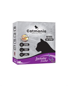 Наполнитель комкующийся Lavander для кошачьего туалета с ароматом лаванды в коробке 10 кг Catmania