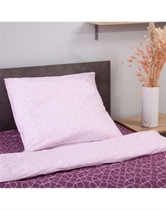 Комплект постельного белья Simplify New Violet Geometry Евро поплин Домовой