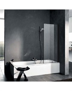 Шторка на ванну Pega DFR 75х150 профиль черный soft стекло прозрачное Kermi