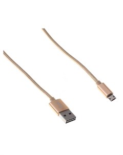 Кабель USB Braided BHP RET MICUSB BR 1м золотистый Buro