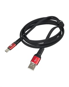 Кабель USB Type C m 1 2м чёрный красный Digma