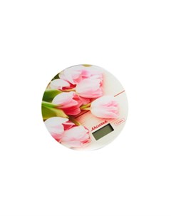 Весы кухонные КС 6503 Розовые тюльпаны Аксинья