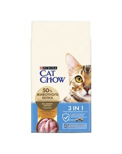 Корм для кошек 3в1 домашняя птица индейка сух 7кг Cat chow