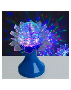 Световой прибор хрустальный шар Цветок диаметр 12 5 см 220 В синий Luazon home