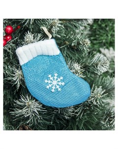 Носок для подарка Снежинка 9 11 5 см голубой Зимнее волшебство