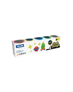 Мягкий пластилин неоновые цвета в баночках 5 цветов по 142 г в картонной упаковке Milan