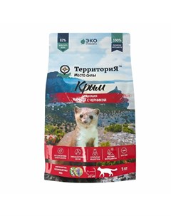 Крым сухой корм для взрослых кошек с курицей и черникой Территория