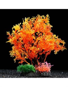 Растение искусственное аквариумное 25 см оранжевое Пижон аква