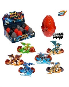 Яйцо со слаймом и игрушкой конструктором Битва драконов Woow toys